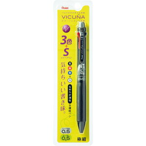 ビクーニャ 多機能ペン 油性ポールペン3色 + シャープペンシル ブリスターパック入り XBXW455A [ブラック]