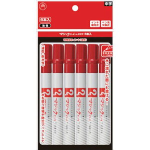 【即納在庫品】「直送」マジックインキ M700-T2-6P No.700 6本パック 赤M700T26P 寺西化学工業 極細 ゴクホソ 油性マーカー Teranishi