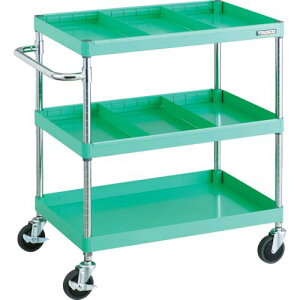 トラスコ TRUSCO PEW-973S2-YG ツールワゴン フェニックスワゴン 省音 750X500 仕切2段付 ヤンググリーンPEW973S2YG8000