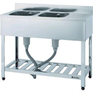 【個人宅配送不可】アズマ HPM2-1500-L 直送 代引不可・他メーカー同梱不可二槽水切シンク左水槽 1500×60 HPM21500L 【送料無料】【キャンセル不可】