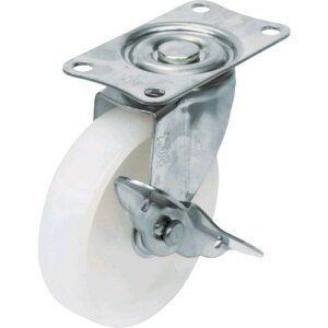 【即納在庫品】「直送」【受注生産品】ユーエイキャスター SUS-E-65NS プレート式 自在 ステンレスキャスター ナイロン 車輪径65mm ストッパー付き Eタイプ SUS−E−S型 取付寸法56×28 SUSE65NS