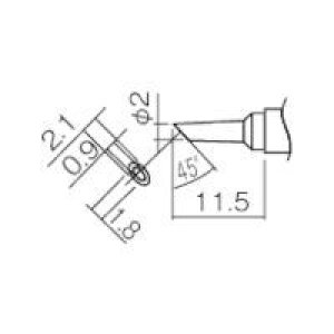 【即納在庫品】「直送」HAKKO 白光 ハッコー T12-BCM2 こて先 2BC型 溝付 はんだめっき 1mm T12BCM2 294-5738