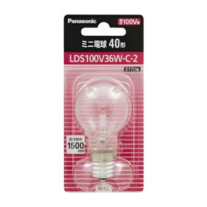 LDS100V36WC2 パナソニック ミニ電球 100V 40形 クリア 35mm径 口金E17 LDS100V36W・C・2
