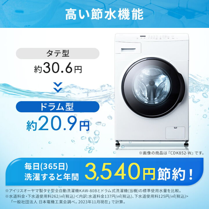 楽天市場】ドラム式洗濯乾燥機8.0kg／5.0kg 台無 台有 自動投入 CDK852 