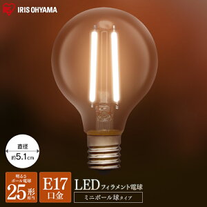 LED�t�B�������g�d�� �{�[�����^�C�v E17 25W �d���F �����F �A�C���X�I�[���} 25�`���� �~�j�{�[���� 230lm �����F���� �d���F���� LDG2N-G-E17-FC LDG2L-G-E17-FC �Ɩ� ���C�g Light �d�C �d�� ������ ���� 