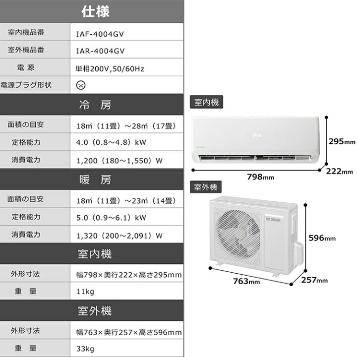 楽天市場】＼最安挑戦／エアコン 14畳 工事込 アイリスオーヤマ送料 