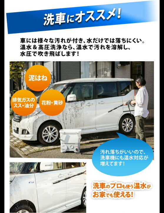 楽天市場】高圧洗浄機 コードレス 洗車 タンク式 【バッテリー2個 