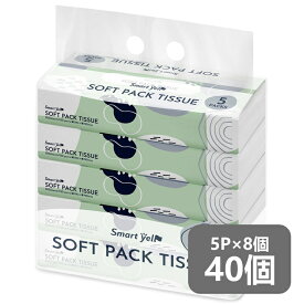 ティッシュ ソフトパック ケース 業務用 大容量 150組 40個 (5P×8) 50個 (5P×10) ティッシュペーパー 箱買い ボックスティッシュ まとめ買い 備蓄　防災 紙製品 日用品 一人暮らし 新生活
