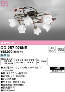 【送料無料】N区分 オーデリック OC257026NR (ランプ別梱包)『OC257026#+NO292AN×6』 シャンデリア 〜6畳 LED 安心のメーカー保証