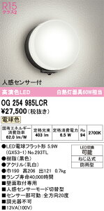 N�敪 �I�[�f���b�N OG254985LCR �i�����v�ʍ���j�wOG254985#�{NO293TL�x �|�[�`���C�g �l���Z���T�[ �����ݒ薳�� LED ���S�̃��[�J�[�ۏ�