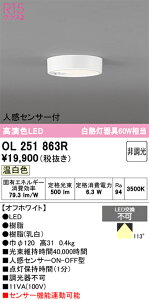 H�敪 �I�[�f���b�N OL251863R �V�[�����O���C�g �l���Z���T�[ �����ݒ薳�� LED ���S�̃��[�J�[�ۏ�