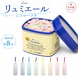 ミニローソク リュミエール 8分 約330本 171-07 東海製蝋 日本製 8分ローソク ペット ろうそく 蝋燭 ミニ寸 仏壇 お供え 御供 敬老の日 進物 寺院 贈答用 法要 新盆見舞い 小さい カラフル 8分ろうそく