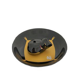 お香 香皿 香立 福ねこシリーズ クロ 3212 薫寿堂 KUNJUDO ねこ キャット 香立て 香器 日本製 香り 室内香 部屋焚き ルームインセンス こうたて 線香立て ホルダー スティック お線香 線香 可愛い