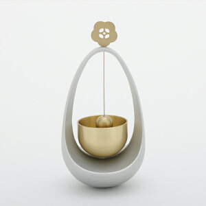 優凛 まわりん 花 山口久乗 kyujo 日本製 ベル bell 呼鈴 玄関 鈴 りん おしゃれ スタイリッシュ シルバー インテリア おりん 癒し 手元供養 お守り 呼ぶ 仏具 かわいい ペット まわる はな