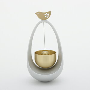 優凛 まわりん 鳥 山口久乗 kyujo 日本製 ベル bell 呼鈴 玄関 鈴 りん おしゃれ スタイリッシュ シルバー インテリア おりん 癒し 手元供養 お守り 呼ぶ 仏具 かわいい ペット まわる