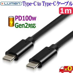 Lumen ���[���� U3-PDG2CC10 Type-C to Type-C �P�[�u�� 1m PD�Ή� �}���[�d 10Gbps Gen2 USB3.1 �ő�100W 5A 3�d�V�[���h�y��������n �|�X�g�����ztype-c cable