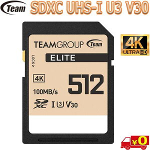 Team `[ TESDXC512GIV3069y512GzELITE SDXC UHS-I U3 V30 [J[h 4K摜Ή Read:100MBs Write:90MBsyn|XgzSD card