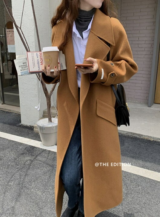 楽天市場】ウールコート 100% ウール ロングコート ゆったり アウター 
