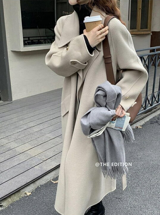 楽天市場】ウールコート 100% ウール ロングコート ゆったり アウター  