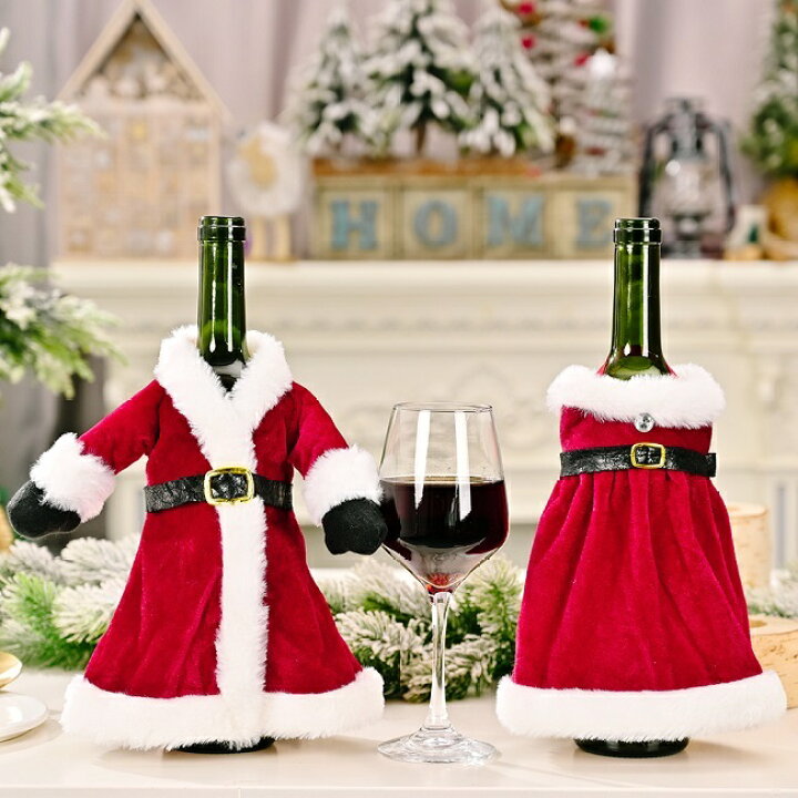 開催中 クリスマス ボトルクリップ 2個 こびと サンタ ワインボトルクリップ