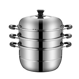 蒸しもの鍋 「3層底」満菜 三段 蒸し器 対応熱源:IH対応 各種熱源対応 7サイズ 鍋蓋付 ステンレス 36cm