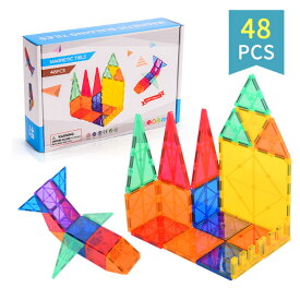 マグネットブロック 磁石ブロック 知育玩具　立体パズル 組み立て 積み木　モデルDIY 誕生日　入園祝い　ギフトクリスマス　贈り物 48ピース