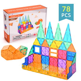 マグネットブロック 磁石ブロック 知育玩具　立体パズル 組み立て 積み木　モデルDIY 誕生日　入園祝い　ギフトクリスマス　贈り物 78ピース