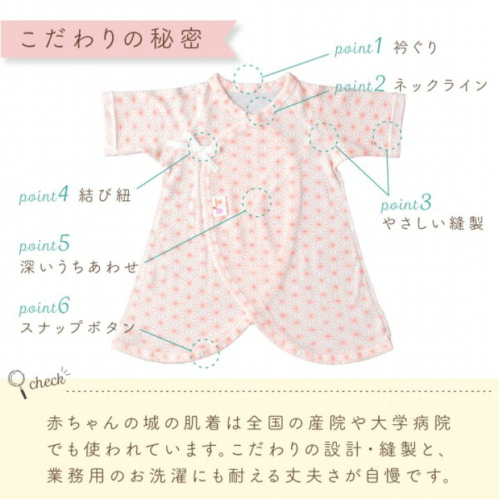 楽天市場 低体重児 ベビー 肌着 コンビ肌着 日本製 45cm 春 夏 秋 冬 低出生体重児 麻の葉 送料無料 ベビー肌着 45cm 綿100 フライス プチサイズ 小さめ オールシーズン 和柄 男の子 女の子 赤ちゃんの城 選べるデザイン 赤ちゃんの城楽天市場店