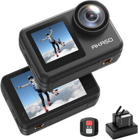 AKASO Brave 7 LE 4Kアクションカメラ 20MP デュアルタッチスクリーン 六軸防振 IPX7防水+40m防水ケース付属 水中/スポーツカメラ WiFi/外部マイク対応 タイムラプス