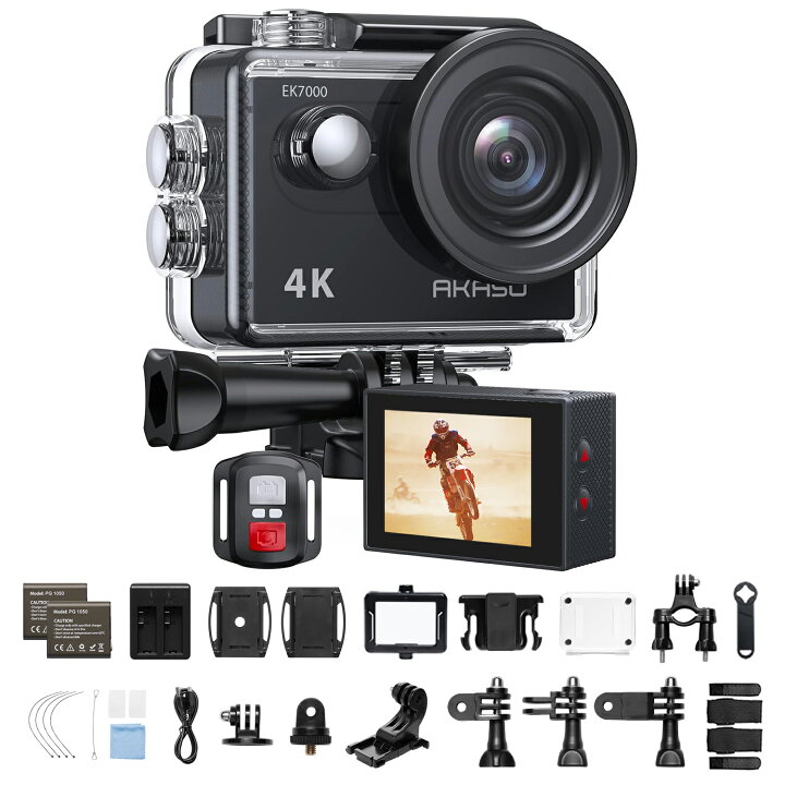 美品】AKASO brave8 バッテリー4個 追加購入マウント付き（楽天市場 