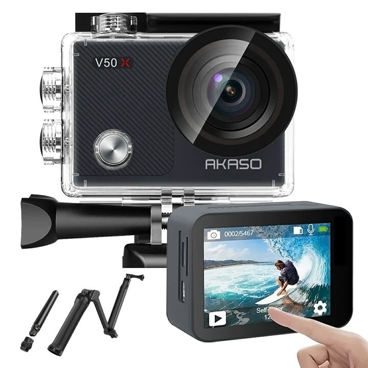 楽天市場】【セット商品 AKASO V50X アクションカメラ +自撮り棒 ｜GoPro