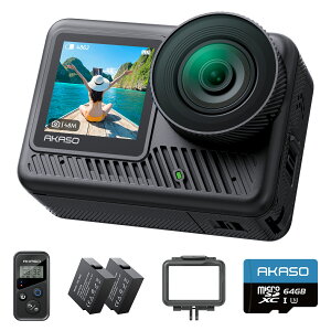 �y�V���i�o��!�zAKASO Brave8 lite �A�N�V�����J����+ 64GB�������[�J�[�h�Z�b�g4K60fps 48MP �{�@�h��10m �����J���� �X�[�p�[�X���[�X��u���␳ 8�{�X���[���[�V���� 4KHDR 1550mAh�o�b�e���[×2 ������