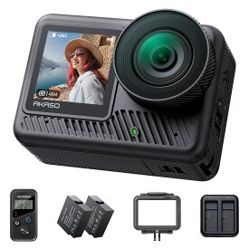 【新商品登場!】AKASO Brave8 lite アクションカメラ 4K60fps 48MP 本機防水10m 水中カメラ スーパースムース手ブレ補正 8倍スローモーション 4KHDR 1550mAhバッテリー×2 音声制御機能 外部マイク対応 アクションカム