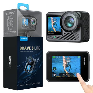 �y�V���i�o��I�zAKASO Brave8 lite �A�N�V�����J���� 4K60fps 48MP �{�@�h��10m �����J���� �X�[�p�[�X���[�X��u���␳ 8�{�X���[���[�V���� 4KHDR 1550mAh�o�b�e���[×2 ��������@�\ �A�N�V�����J�� Ty