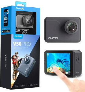 ANVJ AKASO V50Pro 4K/20MP EFAuJ J 30Mh(hP[Xt) EISԂ␳170xLp Wi-Fit 1100mAh×2 ^b`pl X|[cJ Rt Type-CO}CN