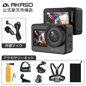 AKASO Brave7 4K�A�N�V�����J���� �h��IPX8+6���h�U WiFi�Ή��yType-C�}�C�N+7in1�Z�b�g�t���z8�{�X���[&�N�C�b�N�B�e�\�b170°�L�p+15�b�\���^��b��������&�����R���Ή��b�E�F�A���u���b���B��Ή�