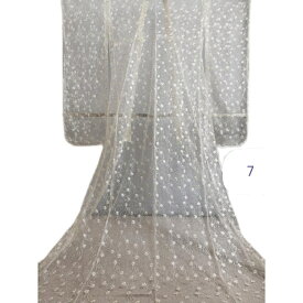 チュール打掛　オーガンジー打掛　着物　オーバードレス　レース羽織　ウエディングドレス　お色直し　刺繍　色変更可能　3D立体的な刺繍 うす衣　花嫁和装