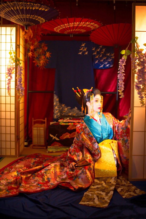 楽天市場】実物撮影！豪華！演劇 芝居 歌舞伎 花魁 道中大衆演劇 芸者 