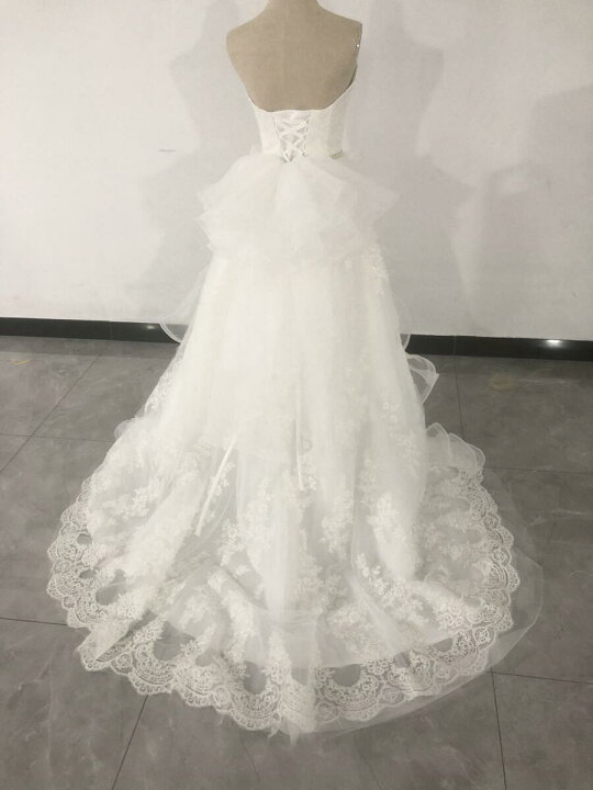 楽天市場】贅沢な小花総レース ウエディングドレス ソフトチュール  