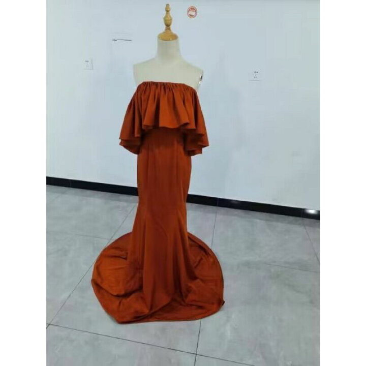 楽天市場】カラードレス テラコッタ色 優雅なシルエット フックタイプ  