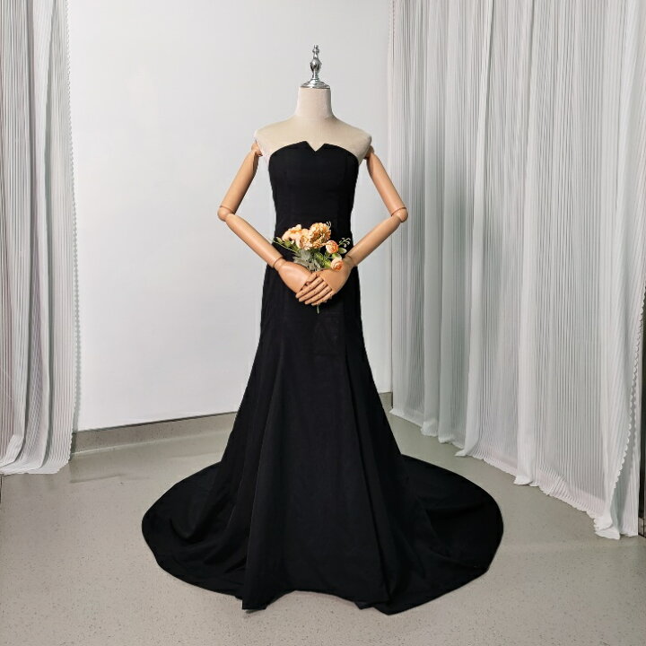 楽天市場】パーティードレス ブラック ベアトップ 編み上げ マーメイド  