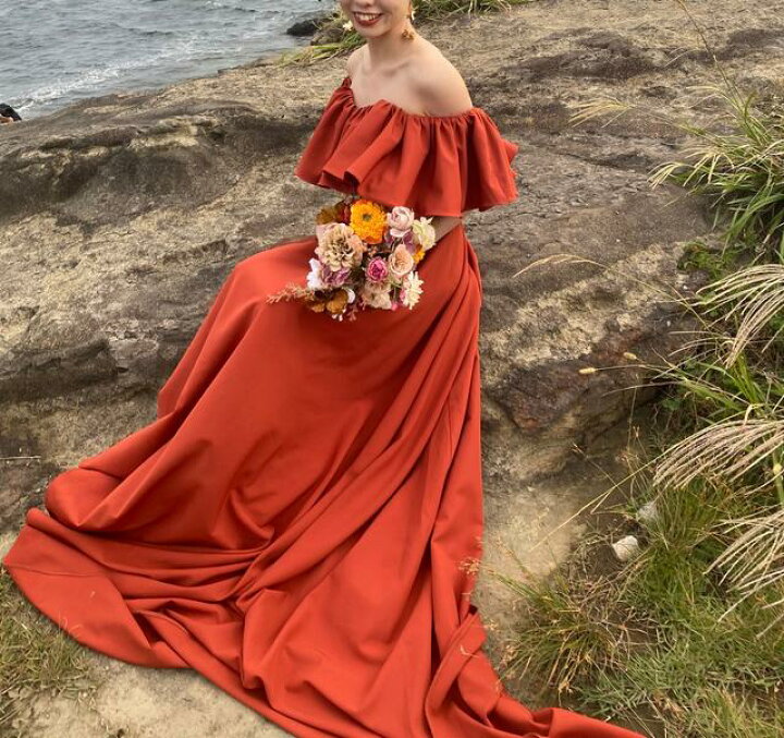 楽天市場】実例写真！！テラコッタオフショル パーティードレス マット  