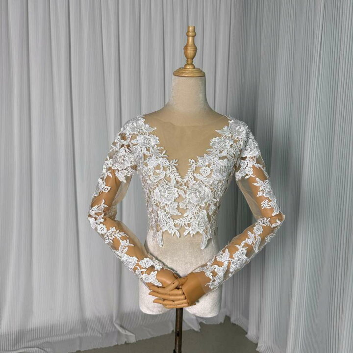楽天市場】ウエディングドレス トップスのみ 3D立体レース刺繍 花嫁  