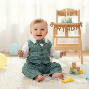 誕生日 服 1歳 80cm 男の子 秋冬 秋 おしゃれ 長袖 衣装 一歳 結婚式 服 衣装 セレモニードレス セレモニー 上下セット スーツ フォーマル ベビー ベビー服 赤ちゃん ハーフバースデー 80 チェッ