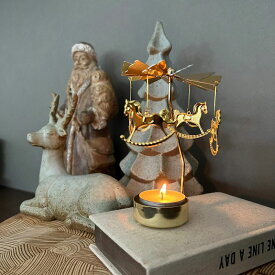 今、売れてます！ キャンドルホルダー 雑貨 おしゃれ プレゼント ギフト zakka ざっか 回転式 木馬 回る飾り 飾り付け プレゼント交換 2000円 彼女 小学生 中学生 高校生 大学生 20代 遠距離 妻 母 ロータリーキャンドルホルダー akazukin