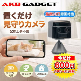 「600円クーポン」見守りカメラ ペットカメラ 監視カメラ 室内 防犯カメラ wifi不要 電池式 小型 ワイヤレス 犬猫 留守番対応 400万画素 360度首振り 工事不要 穴あけ不要 配線不要 簡単設置 ミニ監視カメラ 家庭用 高齢者 見守り 賃貸対応 ランキング