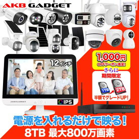 楽天1位 防犯カメラ モニター付き 屋外対応 1〜16台増設可能 常時録画 最大800万画素対応 録画機セット ワイヤレス 駐車場 店舗対応 防水防塵 夜間カラー アキバガジェット
