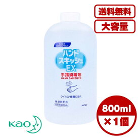 手指消毒剤 花王業務用 ハンドスキッシュEX 付替用 800mL アルコール消毒剤 エタノール65％ 保湿成分グリセリン配合 ベタつかない 速乾タイプ ウイルス 細菌対策 詰替用 サッパリ使用感 送料無料 まとめ買い 業務用にも