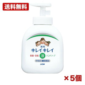 【5個セット】ライオン キレイキレイ 薬用液体ハンドソープ ポンプ 250ml 医薬部外品 ハンドソープ 液体タイプ 手洗い 殺菌成分配合 シトラスフルーティの香り キッチン 洗面所 家庭用 日本製 まとめ買い 業務用 日用品 消耗品 常備用 備品 衛生用品