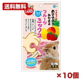 【10個セット】マルカン おててからあたえる フルーツミックス 小動物用 おやつ スティック 手渡し コミュニケーション フルーツ入り ビタミンc配合 歯のケア 毛玉ケア 食物繊維 45g 日本製 まとめ買い 業務用 日用品 消耗品 常備用